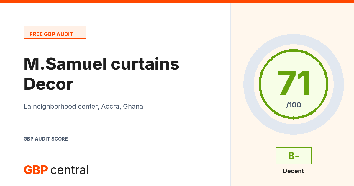 Preview of the M.Samuel curtains Decor audit report