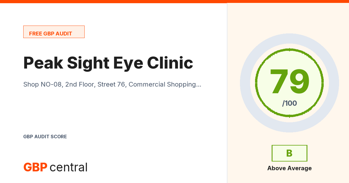 Preview of the Peak Sight Eye Clinic audit report