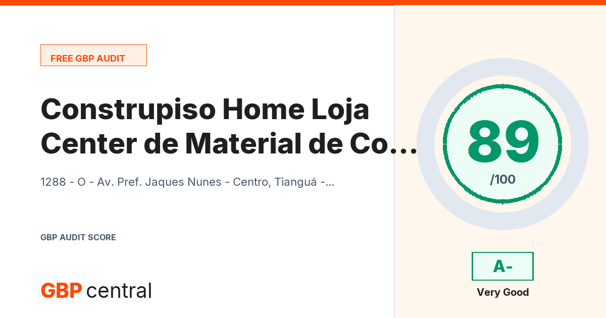 Preview of the Construpiso Home Center Loja de Material de Construção em Tiangua audit report