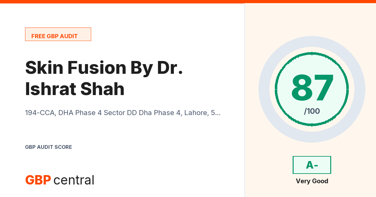 Preview of the Skin Fusion By Dr. Ishrat Shah audit report