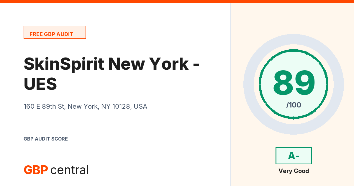 Preview of the SkinSpirit New York - UES audit report