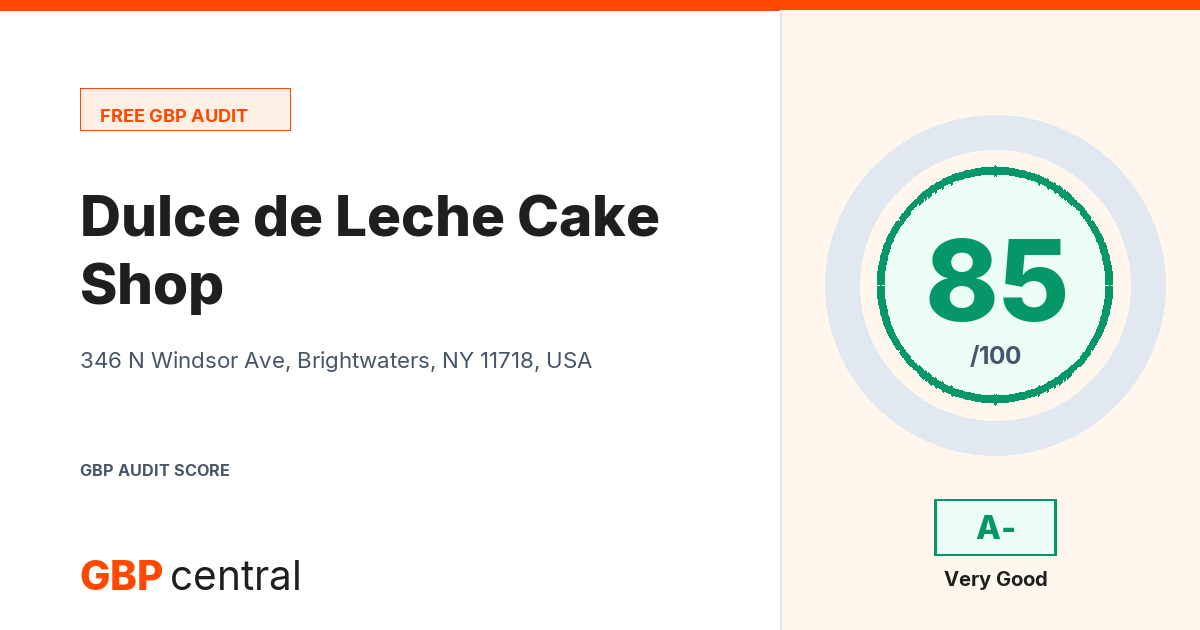Preview of the Dulce de Leche Cake Shop audit report
