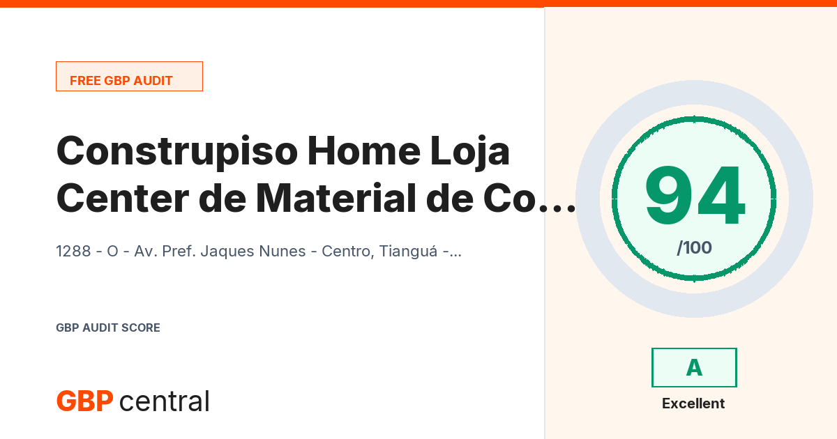 Preview of the Construpiso Home Center Loja de Material de Construção em Tiangua audit report