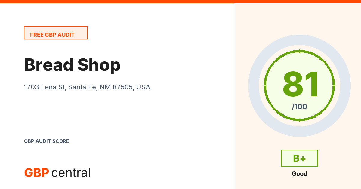 Preview of the Bread Shop audit report