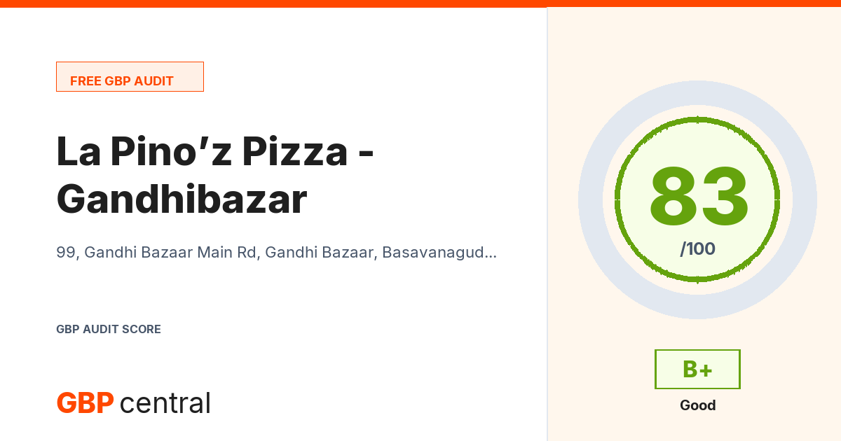 Preview of the La Pino’z Pizza - Gandhibazar audit report