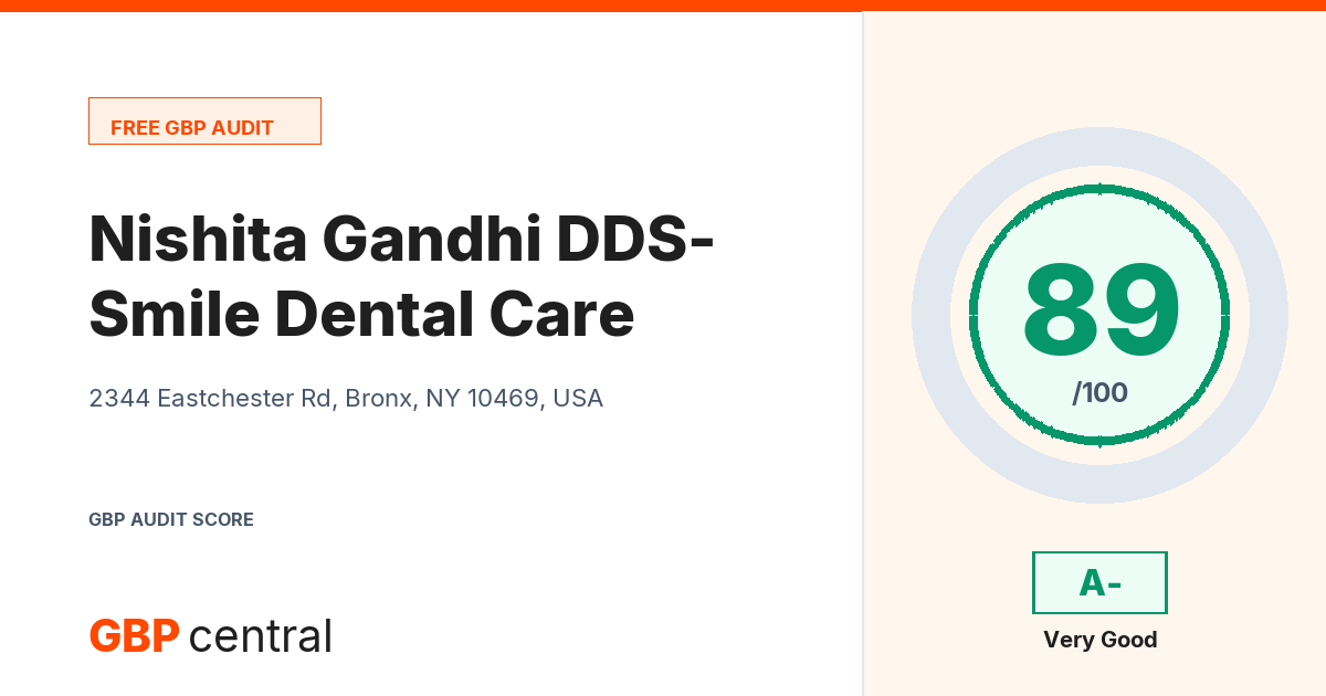Preview of the Nishita Gandhi DDS- Smile Dental Care audit report