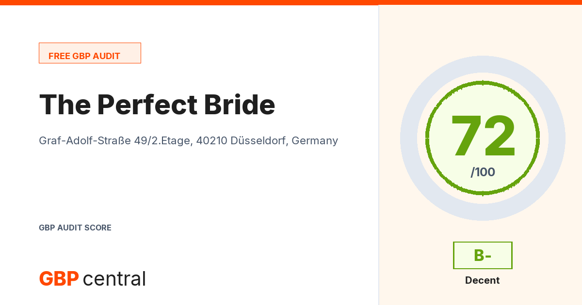 Preview of the The Perfect Bride audit report