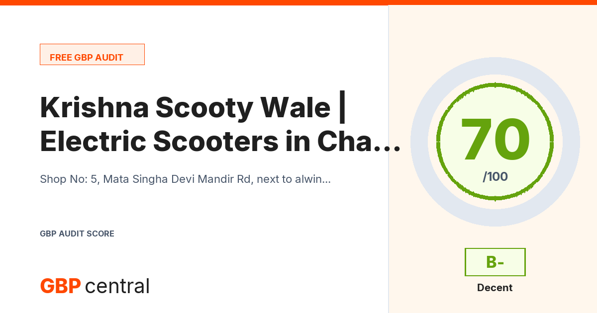 Preview of the Krishna Scooty Wale | Electric Scooters in Chandigarh audit report