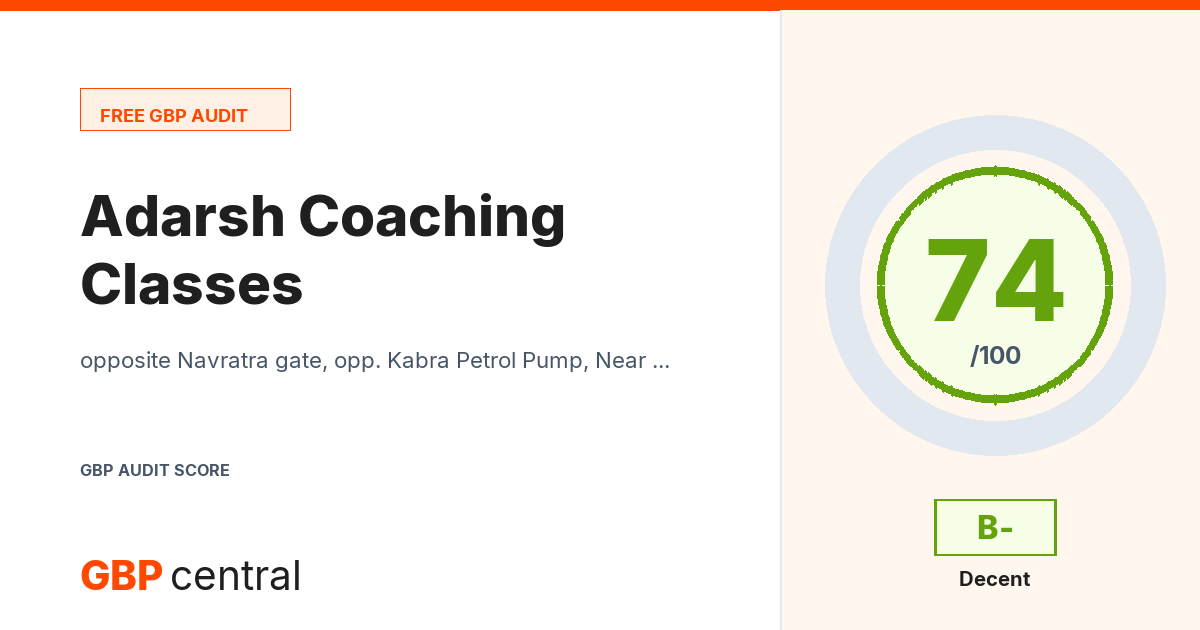 Preview of the Adarsh Coaching Classes audit report