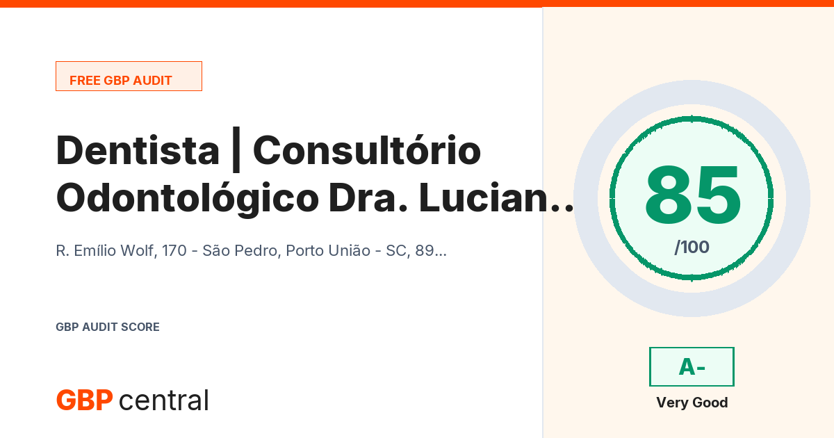 Preview of the Dentista | Consultório Odontológico Dra. Luciane Flareço audit report