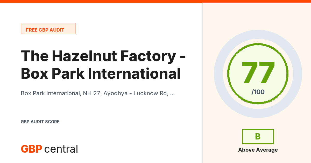 Preview of the The Hazelnut Factory - Box Park International audit report