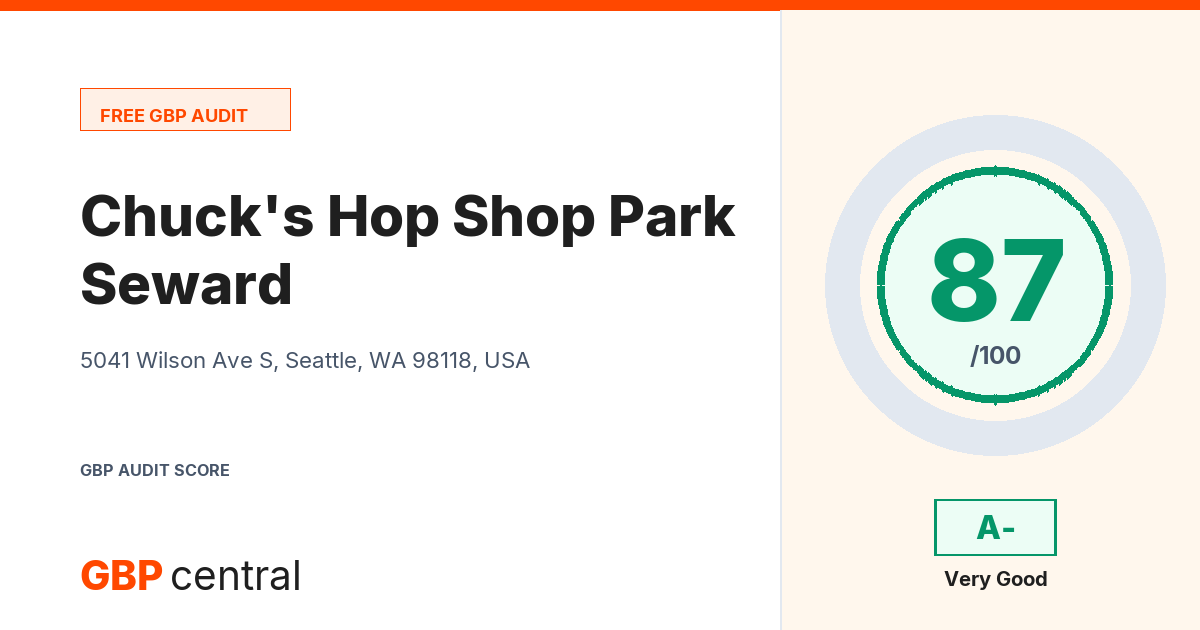 Preview of the Chuck's Hop Shop Seward Park audit report