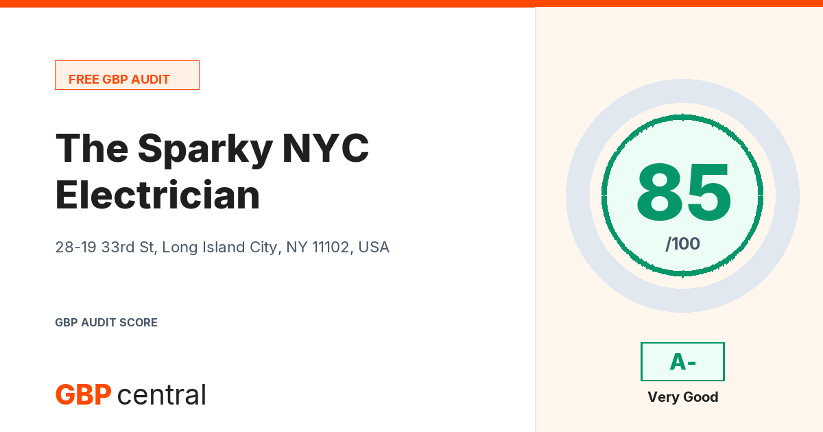 Preview of the The Sparky NYC Electrician audit report