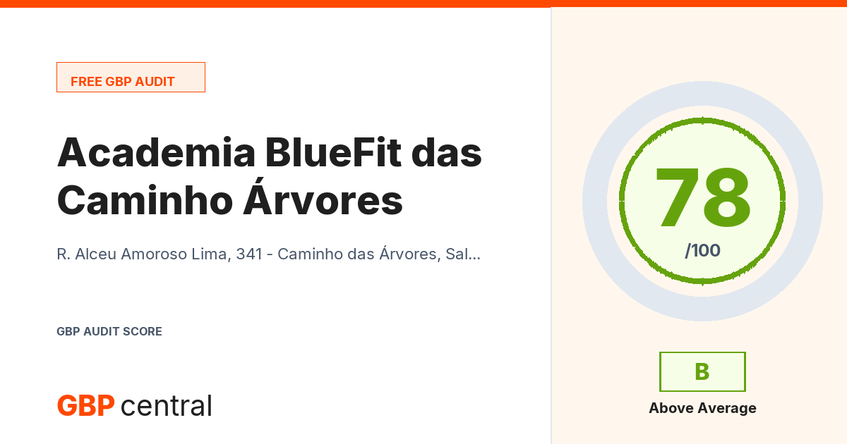 Preview of the Academia BlueFit Caminho das Árvores audit report