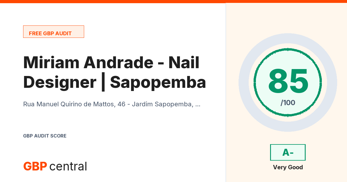 Preview of the Miriam Andrade - Nail Designer | Sapopemba audit report