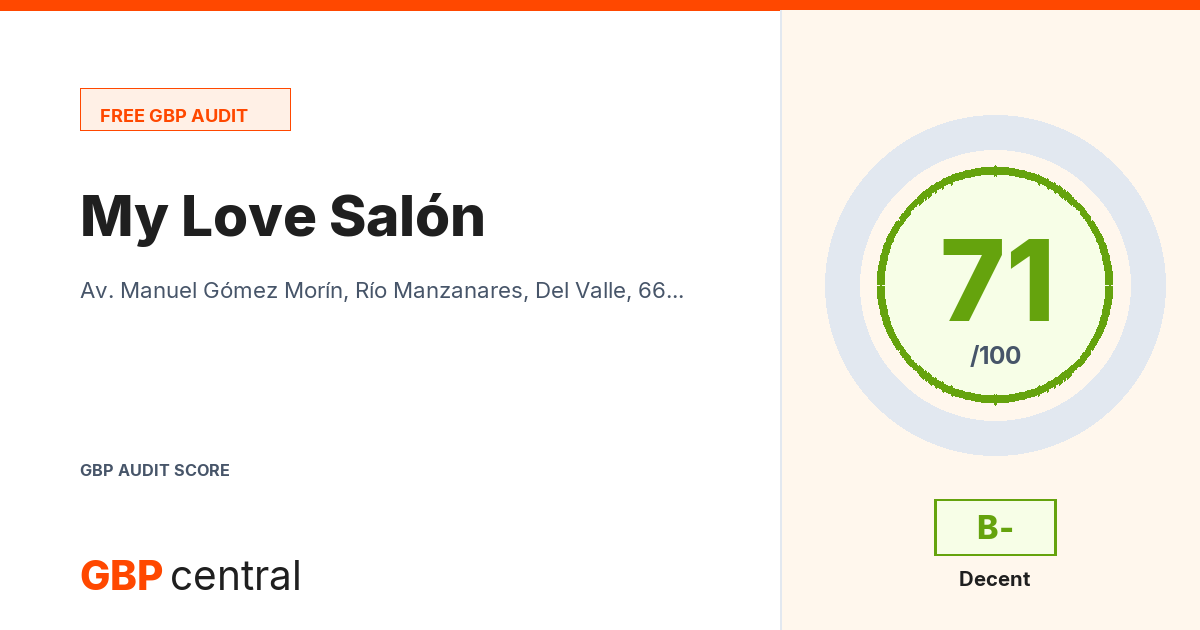 Preview of the My Love Salón audit report