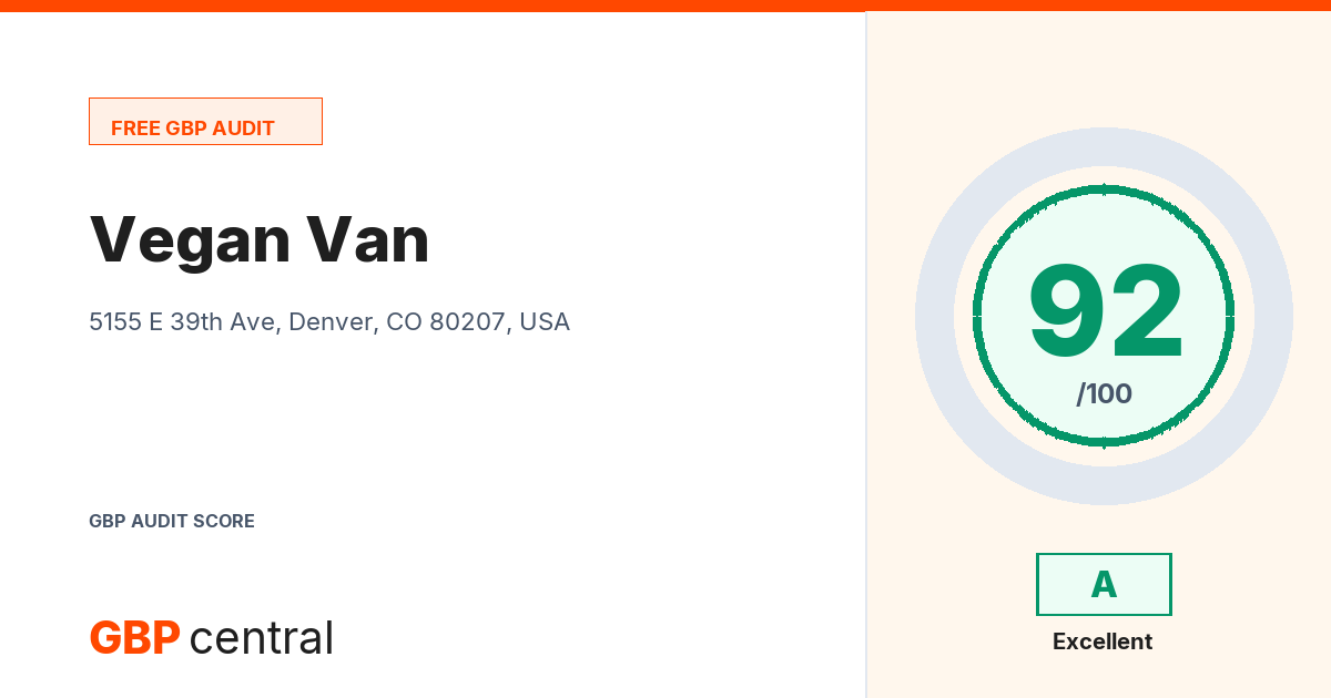 Preview of the Vegan Van audit report