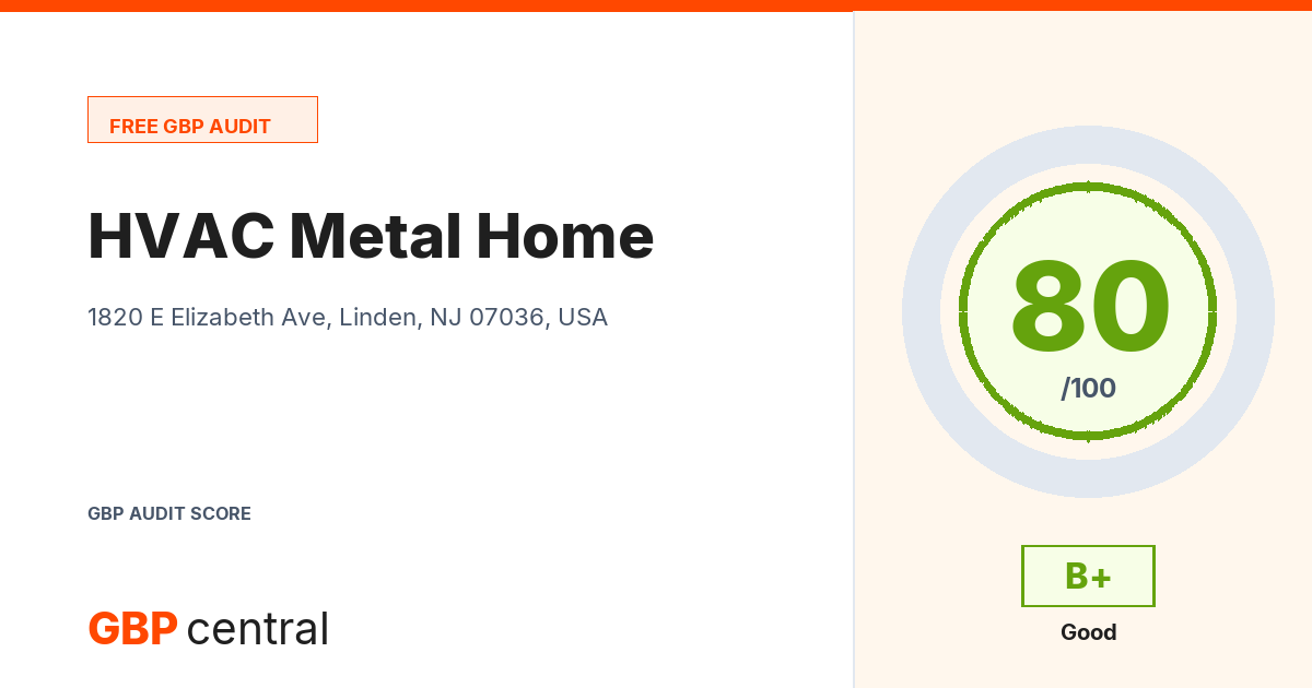 Preview of the HVAC Metal Home audit report