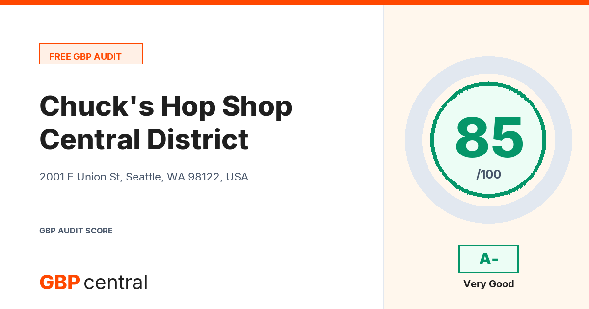 Preview of the Chuck's Hop Shop Central District audit report
