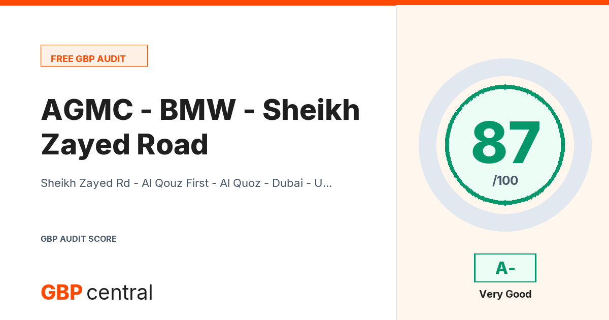 Preview of the AGMC - BMW - Sheikh Zayed Road audit report