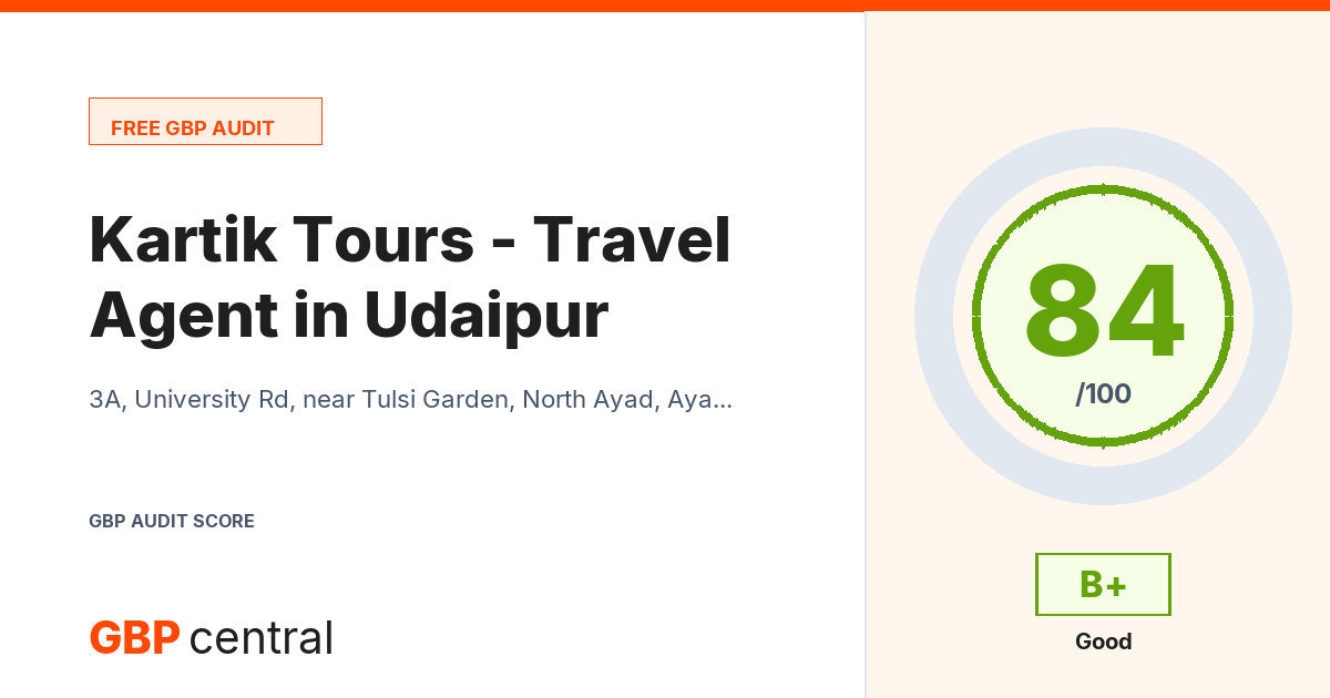 Preview of the Kartik Tours - Travel Agent in Udaipur audit report