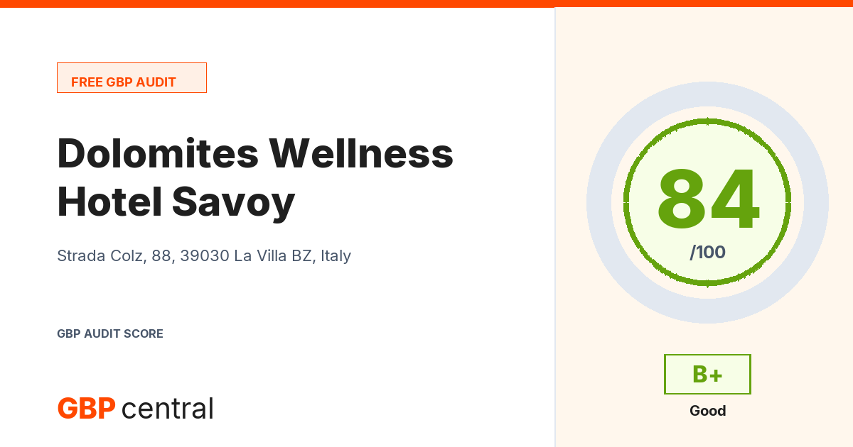 Preview of the Dolomites Wellness Hotel Savoy audit report