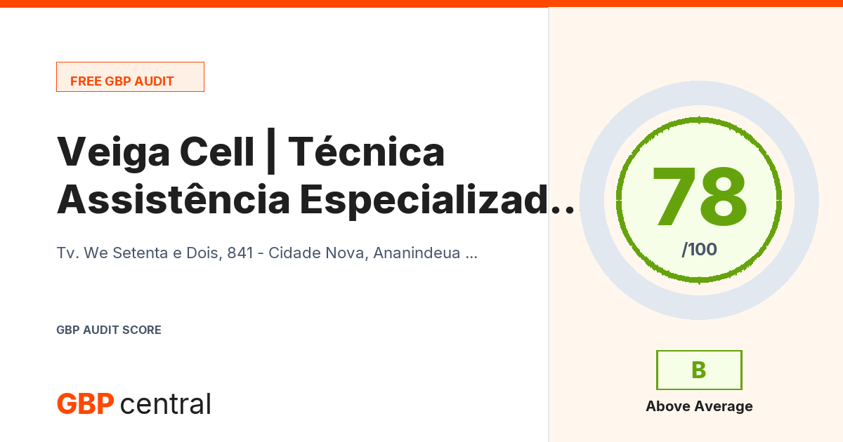 Preview of the Veiga Cell | Assistência Técnica Especializada em Ananindeua audit report