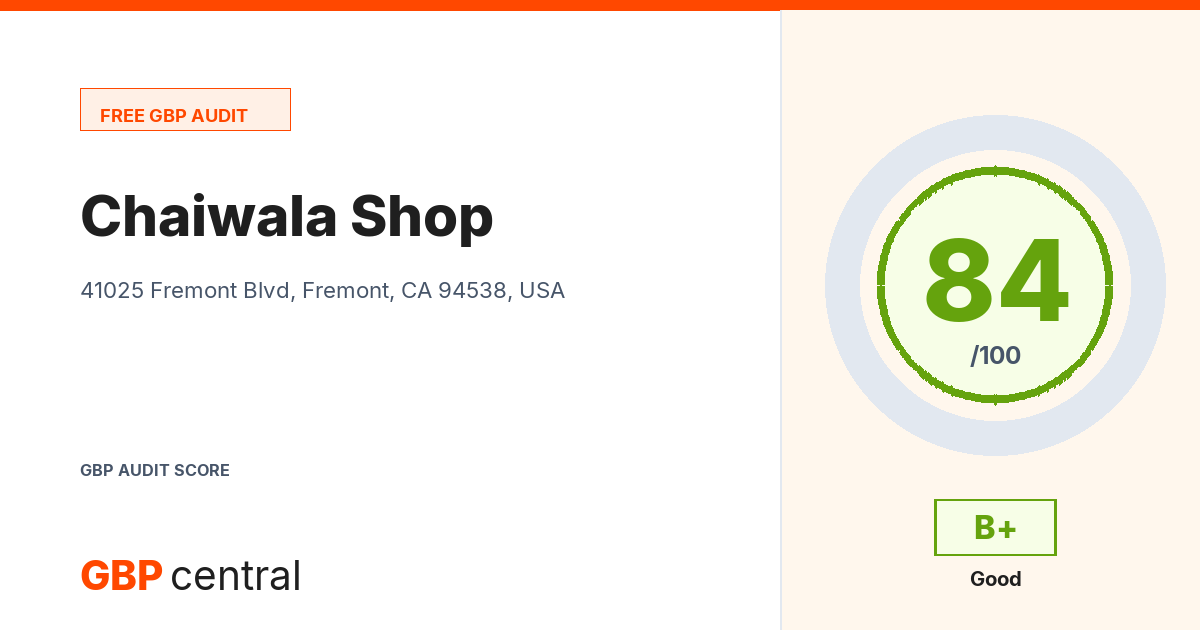 Preview of the Chaiwala Shop audit report