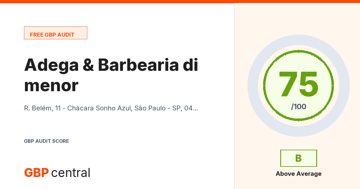 Preview of the Adega & Barbearia di menor audit report