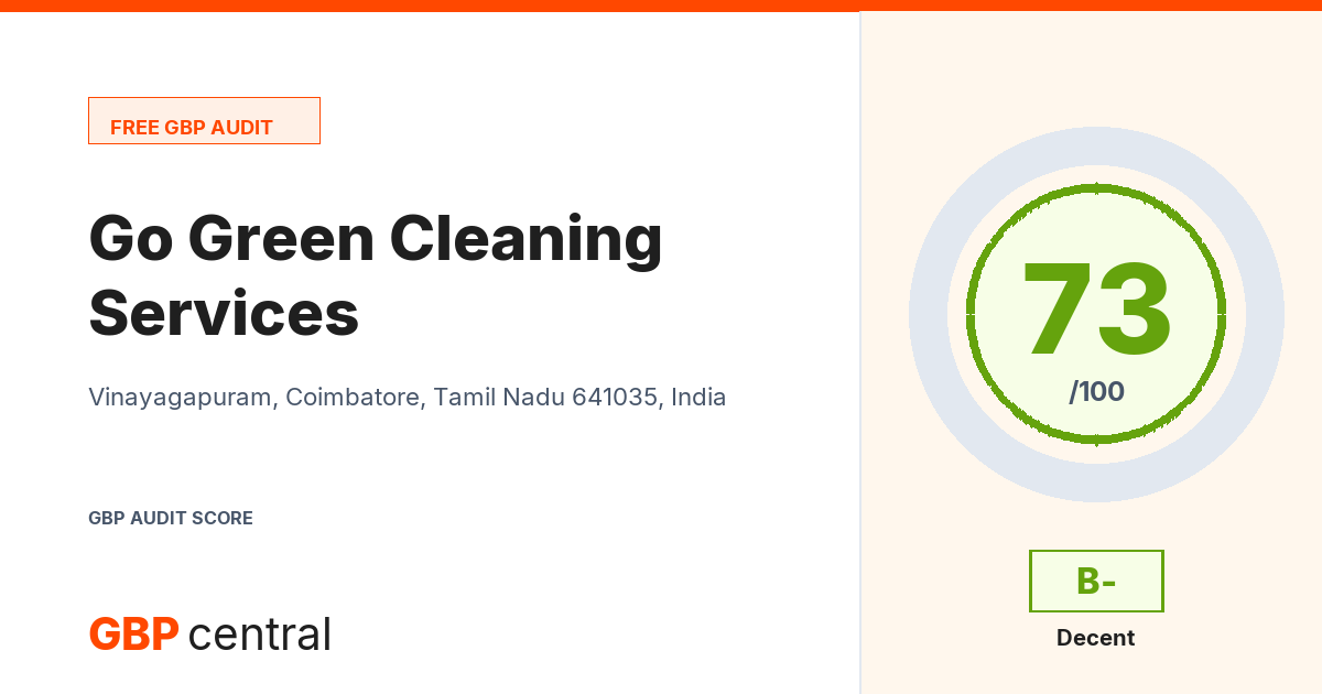 Preview of the Go Green Cleaning Services audit report