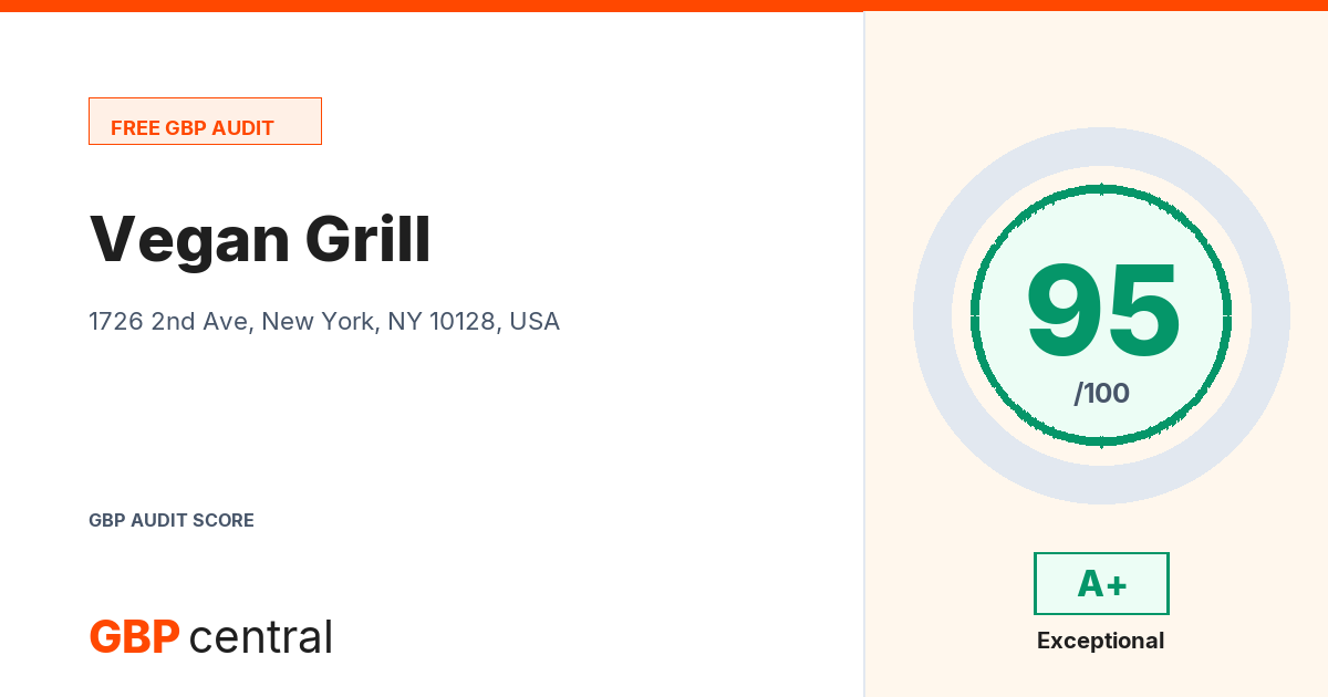 Preview of the Vegan Grill audit report