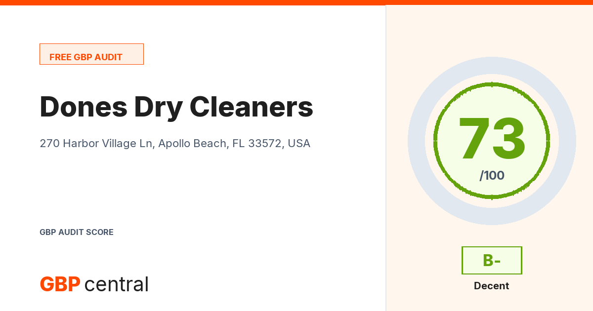 Preview of the Dones Dry Cleaners audit report