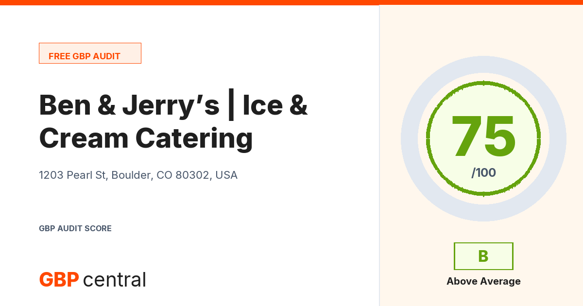 Preview of the Ben & Jerry’s | Ice Cream & Catering audit report