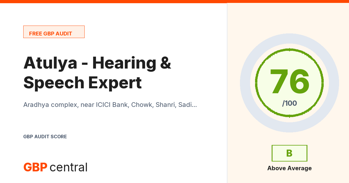 Preview of the Atulya - Hearing & Speech Expert audit report