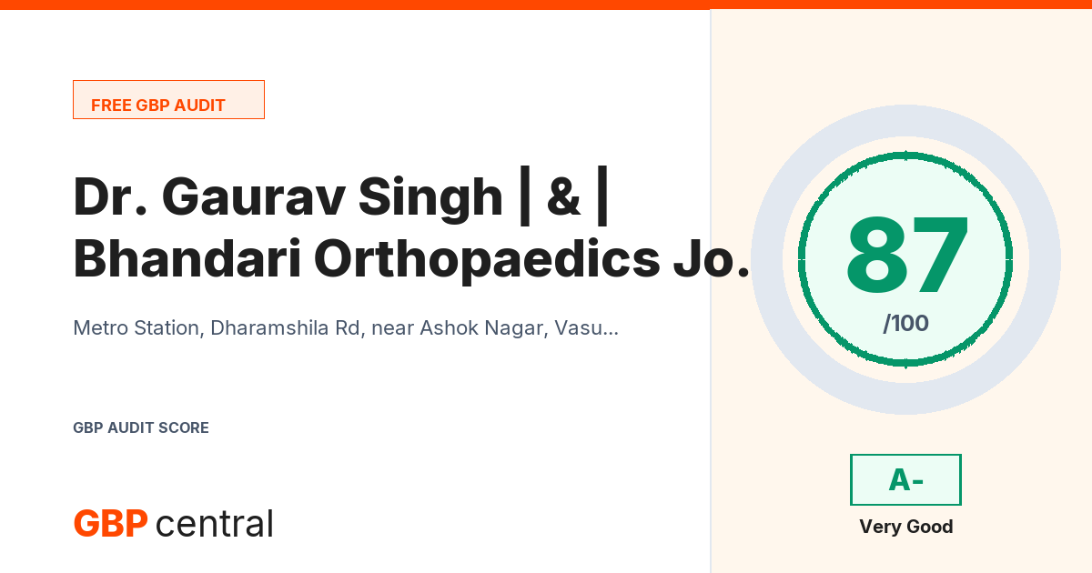 Preview of the Dr. Gaurav Singh Bhandari | Orthopaedics & Joint Replacement | Best Orthopaedic Doctor | Dharamshila Narayana Hospital, Delhi audit report