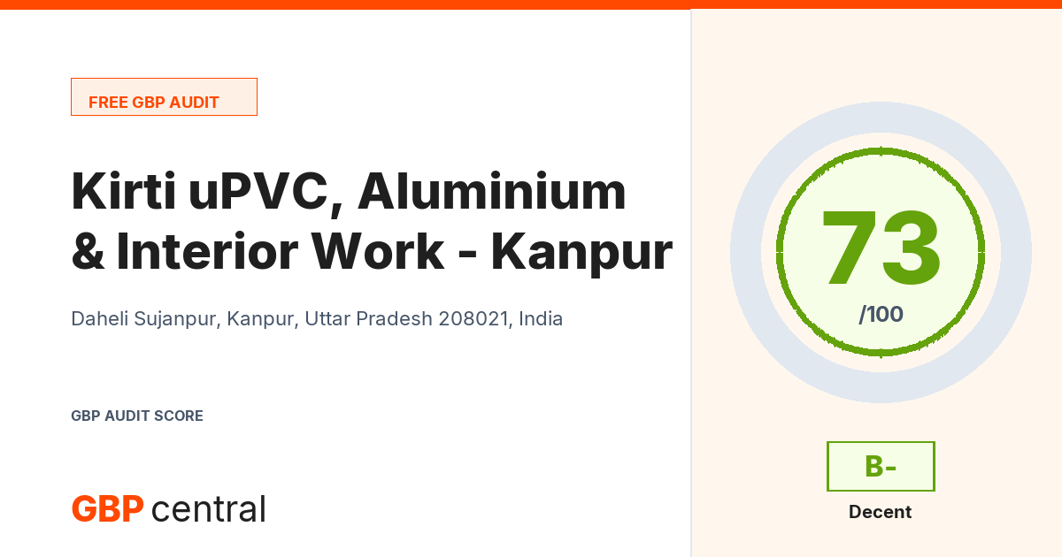 Preview of the Kirti uPVC, Aluminium & Interior Work - Kanpur audit report