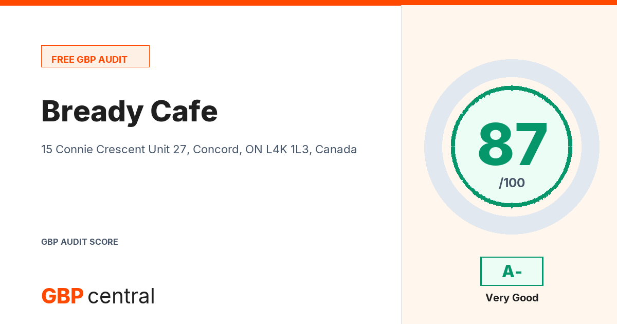 Preview of the Bready Cafe audit report