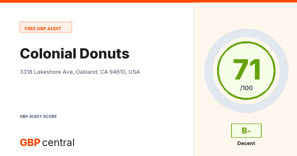 Preview of the Colonial Donuts audit report