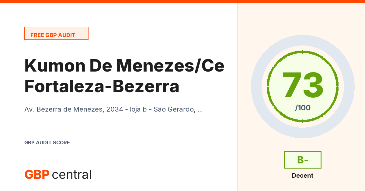 Preview of the Kumon Fortaleza-Bezerra De Menezes/Ce audit report