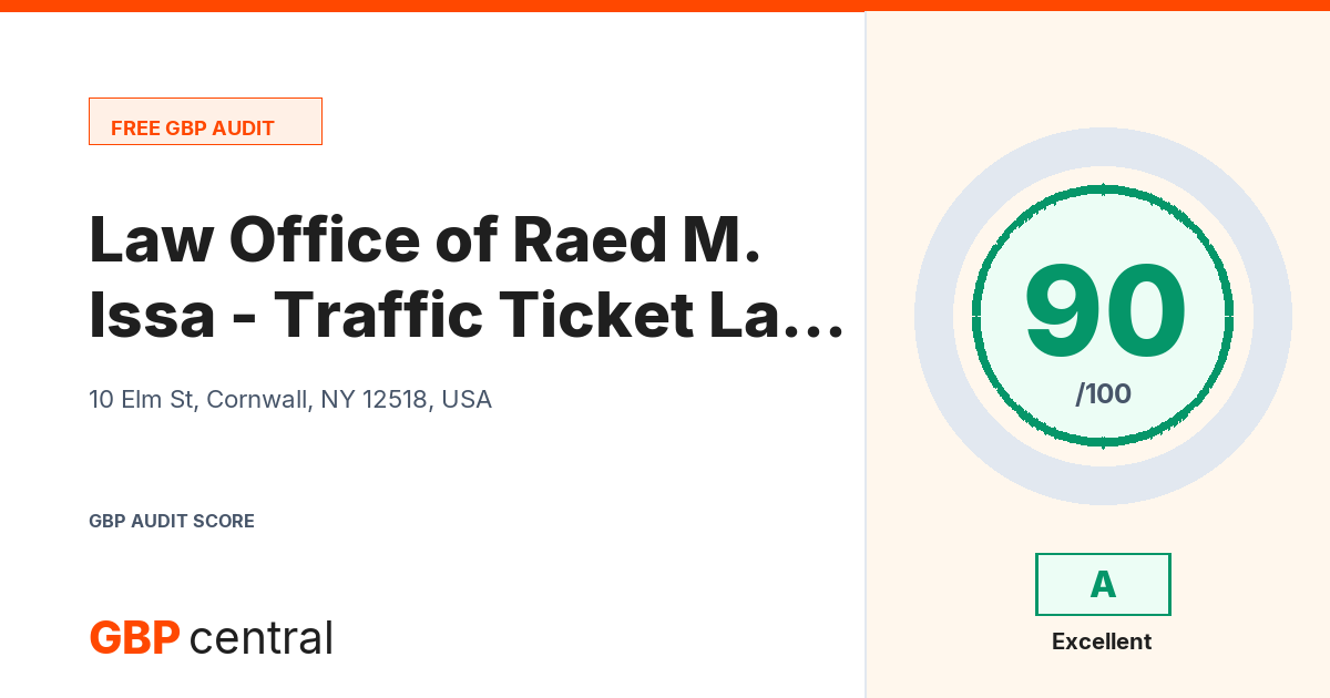 Preview of the Law Office of Raed M. Issa - Traffic Ticket Lawyer audit report