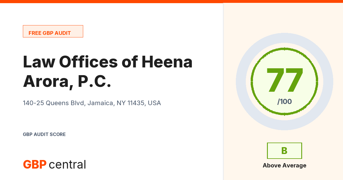 Preview of the Law Offices of Heena Arora, P.C. audit report