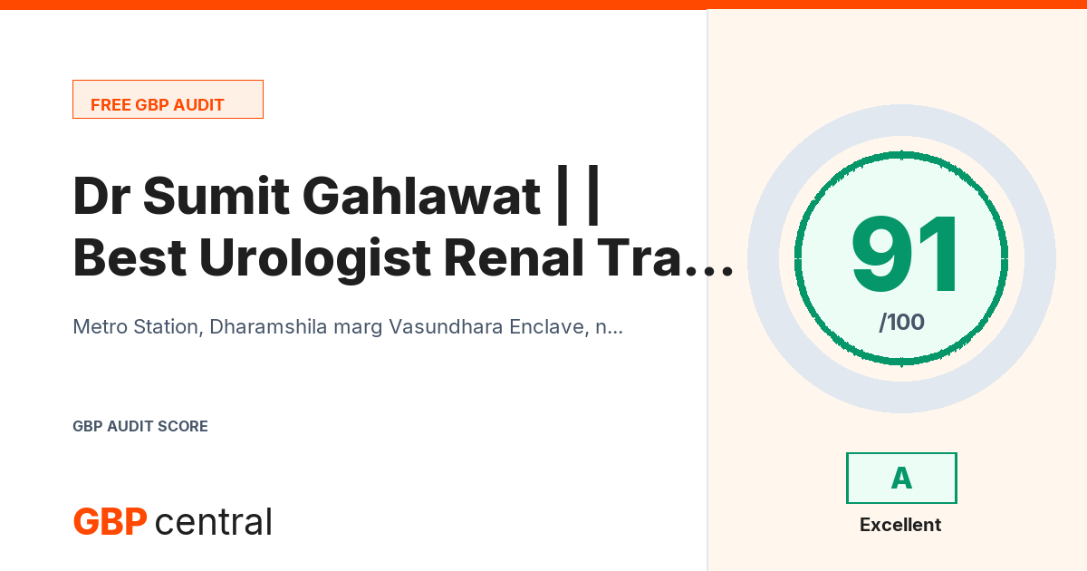 Preview of the Dr Sumit Gahlawat | Best Urologist | Renal Transplant Surgeon in Delhi NCR audit report