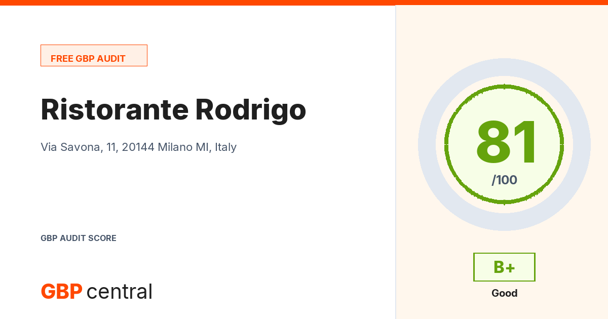 Preview of the Ristorante Rodrigo audit report