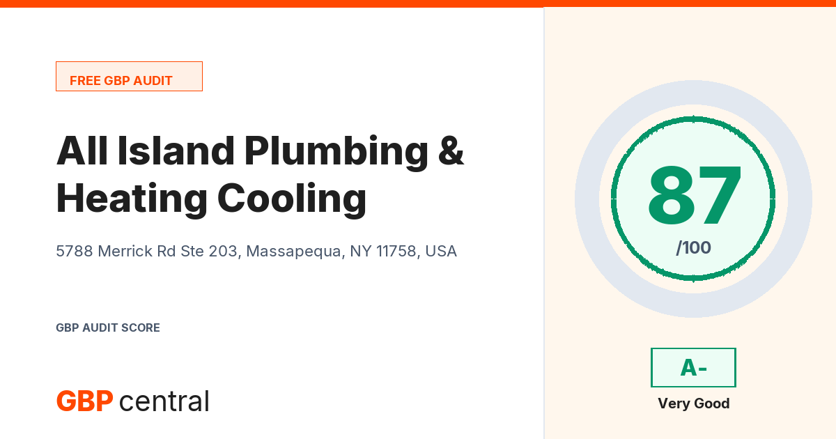 Preview of the All Island Plumbing Heating & Cooling audit report