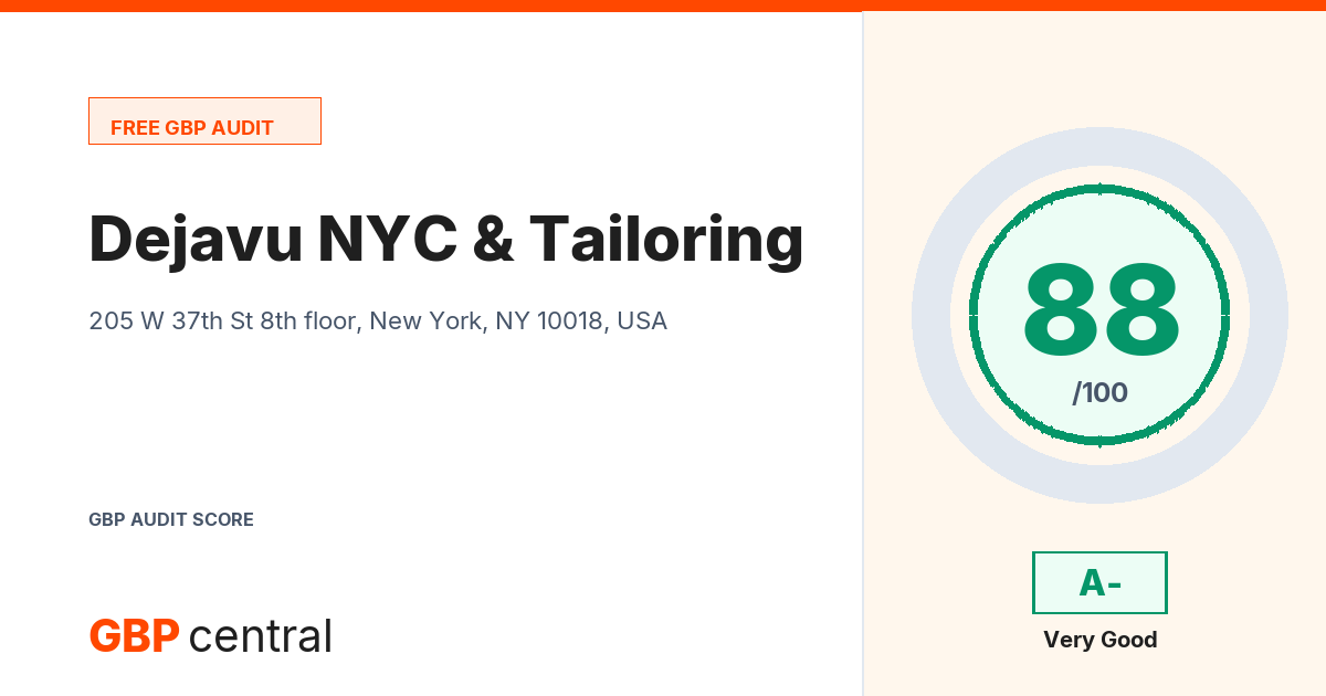 Preview of the Dejavu NYC & Tailoring audit report