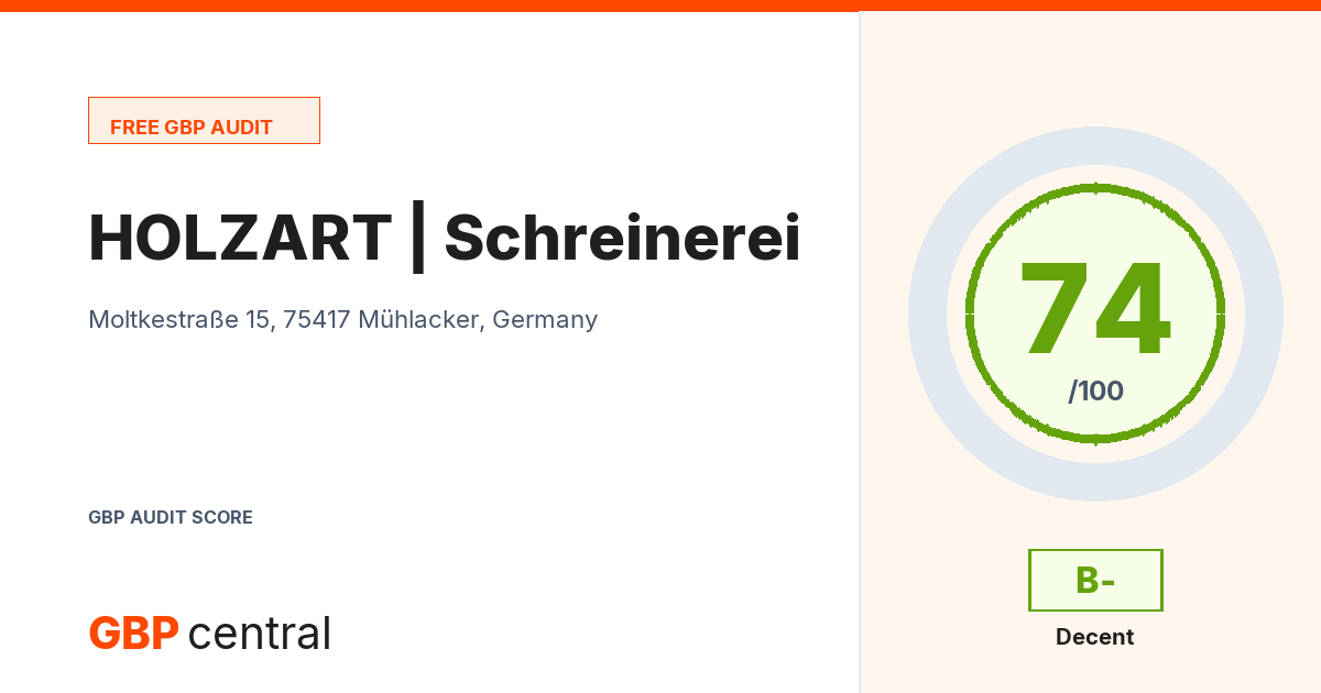 Preview of the HOLZART | Schreinerei audit report