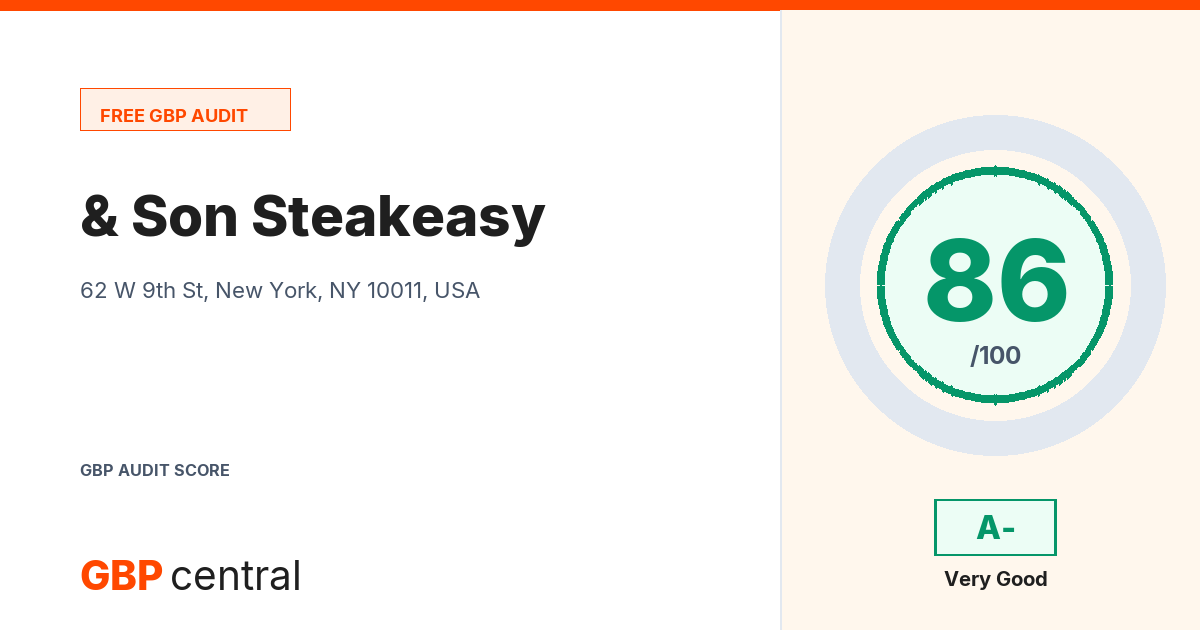 Preview of the & Son Steakeasy audit report