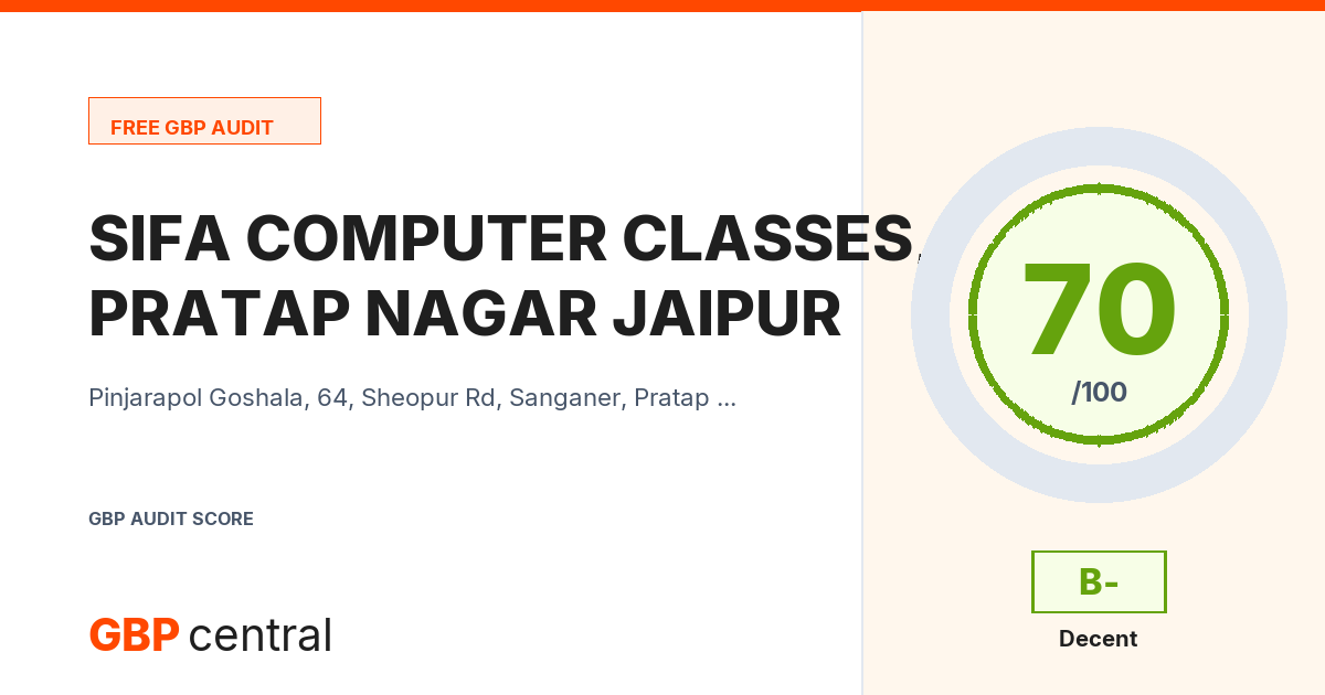 Preview of the SIFA COMPUTER CLASSES, PRATAP NAGAR JAIPUR audit report